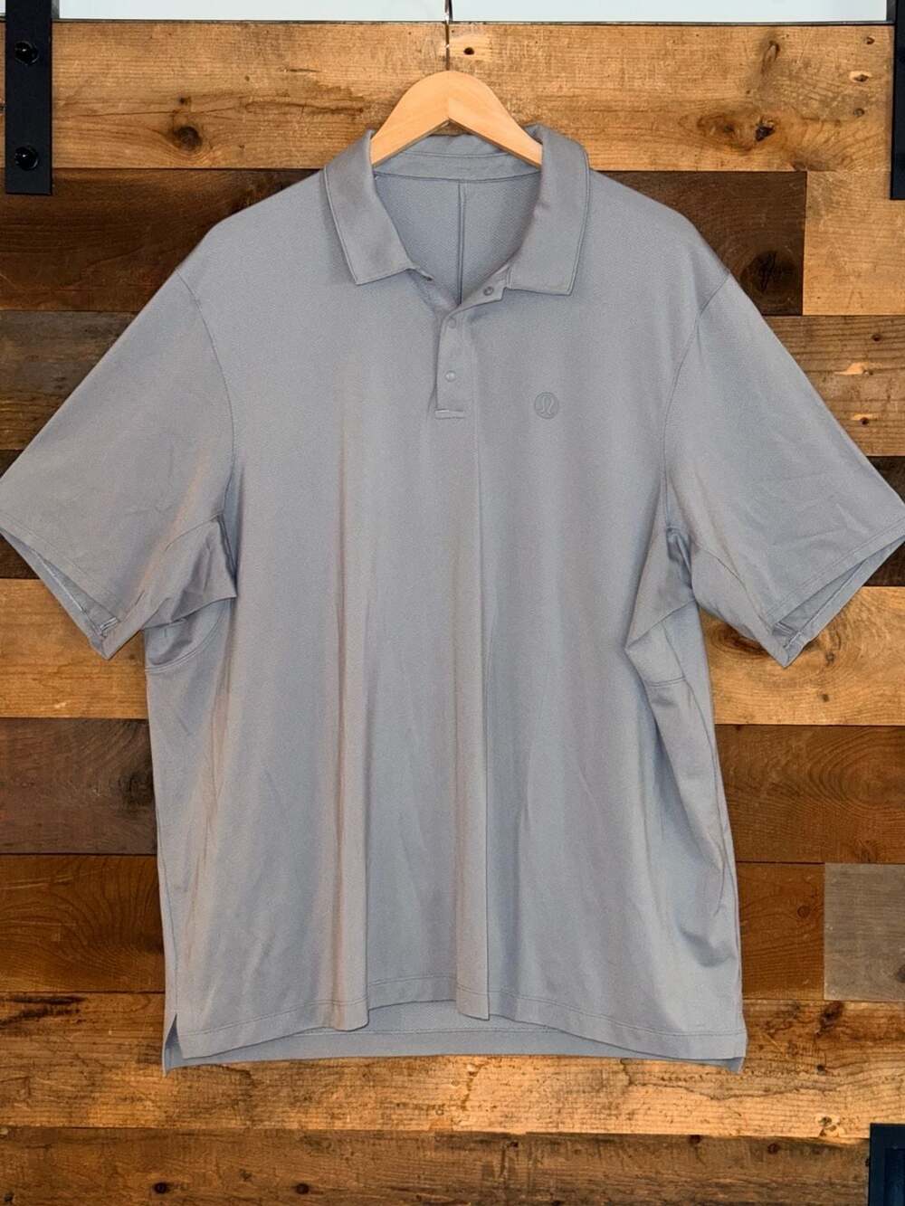 Lululemon Men's Stretch Performance Polo Shirt Grey XXL 0634